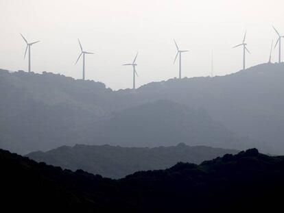 A wind farm in Algeciras (Cadiz).