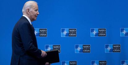 El presidente de EE UU, Joe Biden, este jueves en Bruselas. 