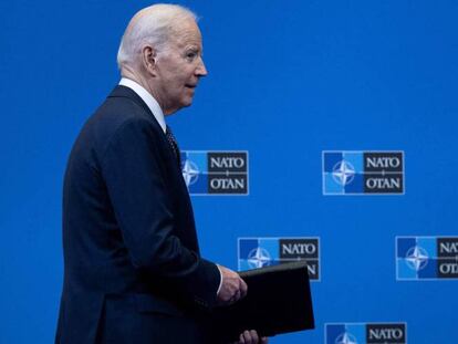 El presidente de EE UU, Joe Biden, este jueves en Bruselas. 