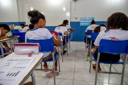 Alunos da rede municipal de ensino de Oeiras, no Piauí, antes da pandemia. Hoje, ensino é à distância.