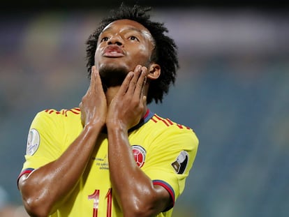 Juan Cuadrado, futbolista de Colombia, durante la Copa América 2021.