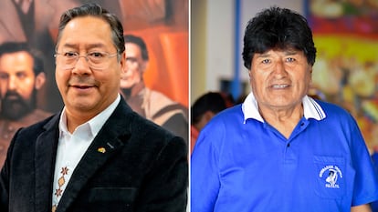 Luis Arce y Evo Morales. 