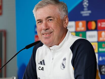 Carlo Ancelotti en rueda de prensa.