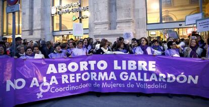 Manifestaci&oacute;n contra la reforma del aborto en Valladolid, el pasado 31 de febrero.