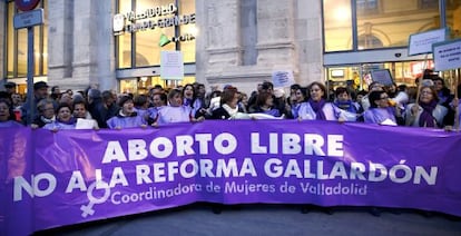 Manifestaci&oacute;n contra la reforma del aborto en Valladolid, el pasado 31 de febrero.