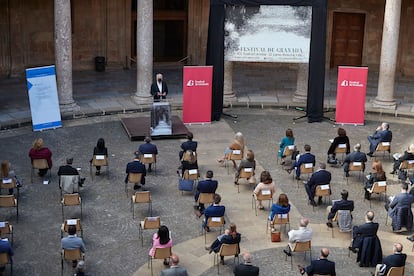 Presentación de la 70ª edición del Festival de Música y Danza de Granada, en el Palacio de Carlos V de la Alhambra.