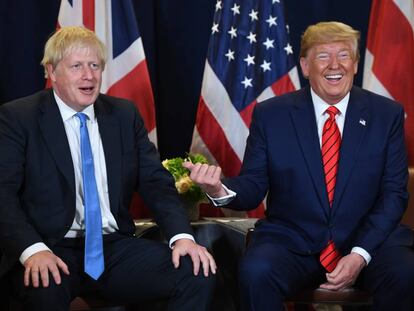 Boris Johnson y Donald Trump, este martes en Nueva York.  