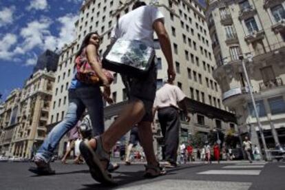 La Gran Vía, una de las arterias de Madrid.