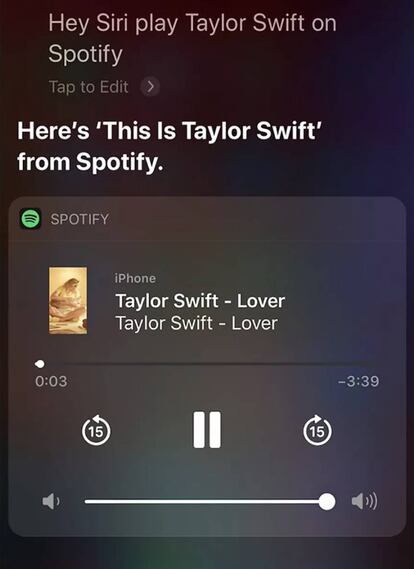 Siri se integra con Spotify.