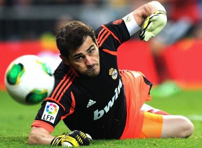 Casillas, durante el partido de Copa.