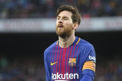 Messi, en el partido del domingo pasado contra el Atlético.