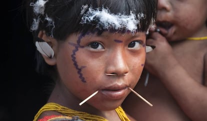 Un niño yanomami de la comunidad Hutukara. 