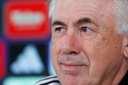 Carlo Ancelotti, este viernes, durante la rueda de prensa previa al partido contra el Cádiz.