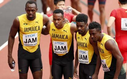 El equipo jamaicano de relevos.