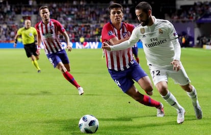 Isco regatea a Rodri el pasado miércoles en la final de la Supercopa de Europa, en Tallín.