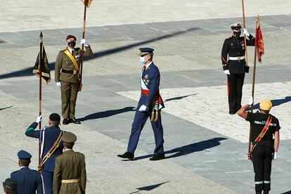 Felipe VI en los actos del 12 de octubre en el Palacio Real.