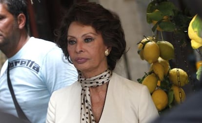 Sofía Loren, durante el rodaje de la película ‘La voce umana’, en Venecia, en julio de 2013.