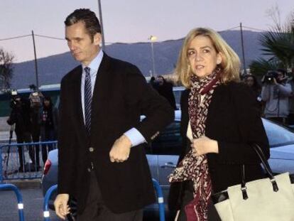 La infanta Cristina e Iñaki Urdangarin, a su llegada al juzgado este lunes.