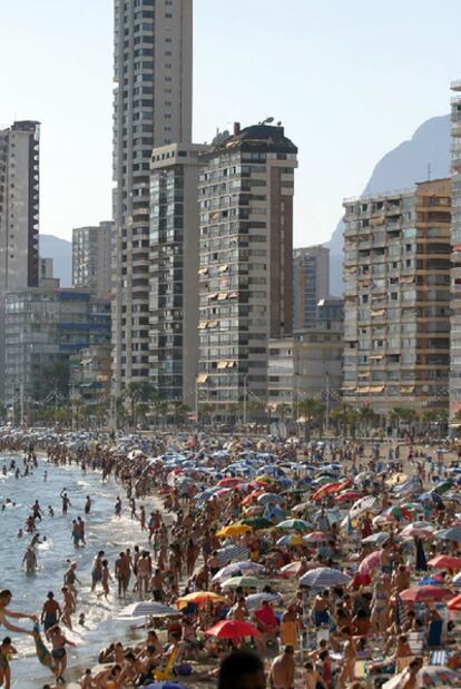 Aspecto de la playa de Benidorm, Alicante