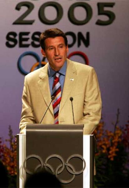 El ex atleta Sebastian Coe, durante la presentación de la candidatura de Londres.