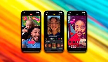 Aplicación Apple Clips con imagen de fondo