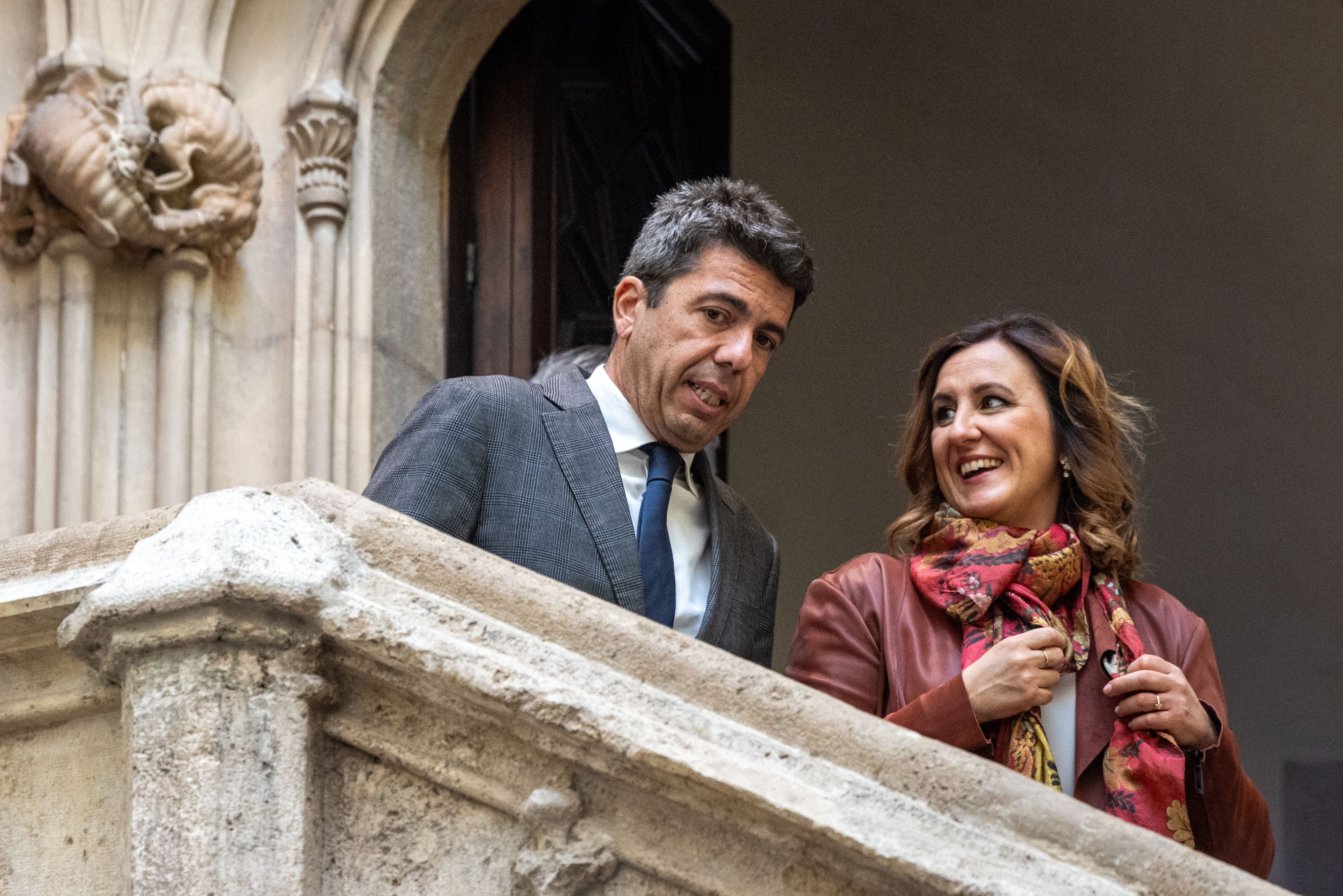 El presidente de la Generalitat, Carlos Mazón, con la alcaldesa de Valencia, María José Catalá, este octubre en el Palau de la Generalitat. 