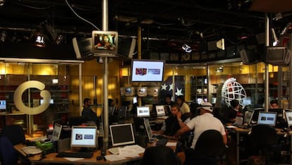 Vista de la sede del canal Globovisión en Caracas.