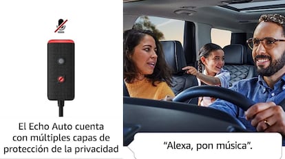 El nuevo Echo Auto está integrado con cinco micrófonos para mejorar la recepción de sonido. AMAZON.