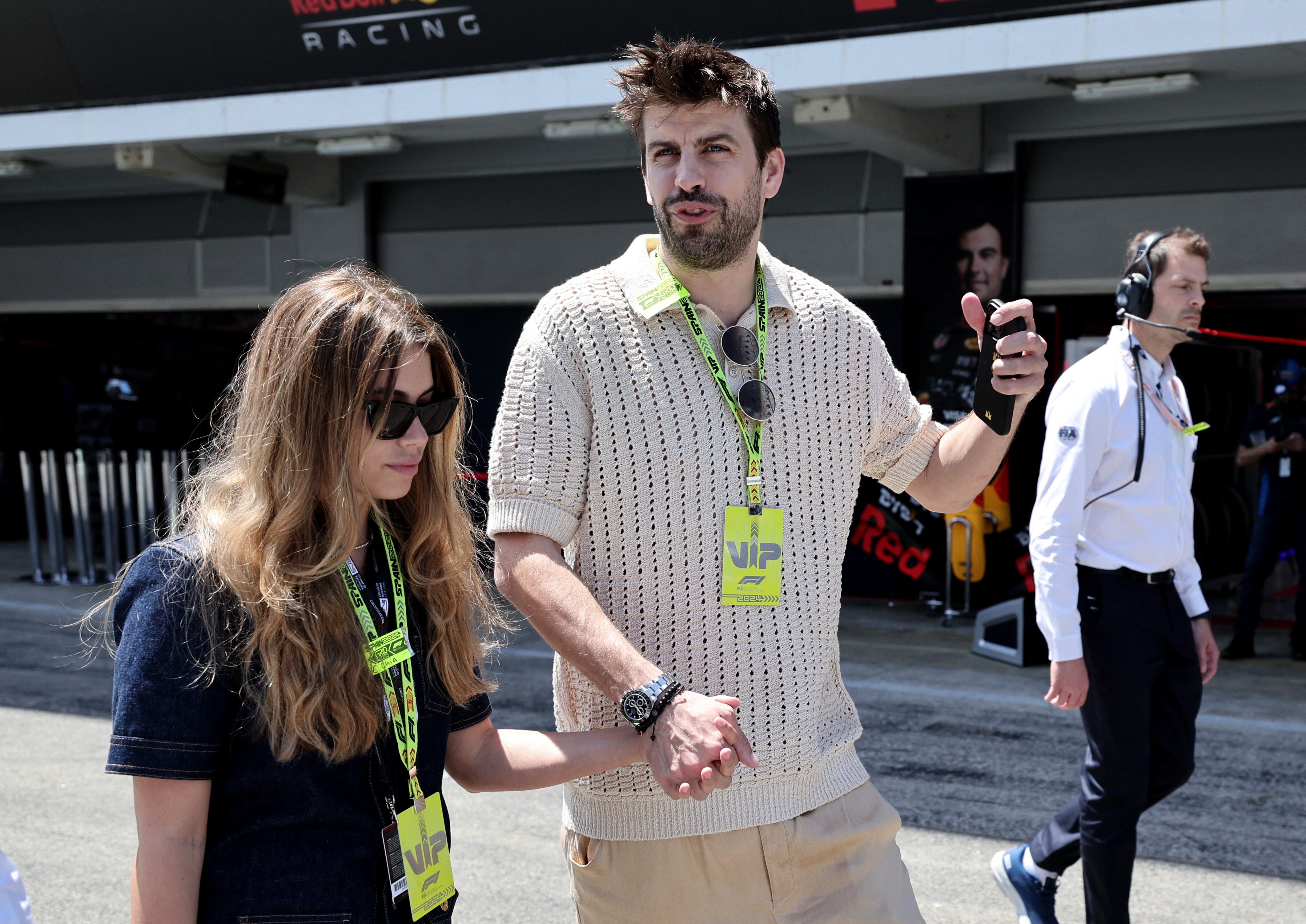 Gerard Piqué y Clara Chía, el 23 de junio en el Gran Premio de España, en el circuito de Montmeló.