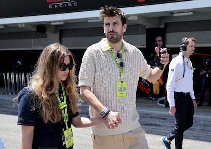 Gerard Piqué y Clara Chía, el 23 de junio en el Gran Premio de España, en el circuito de Montmeló.