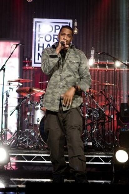 El rapero actuó en el concierto Hope for Haití el 22 de enero de 2010 en Londres
