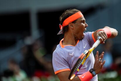 Nadal, durante el partido contra Blanch en la Caja Mgica de Madrid.