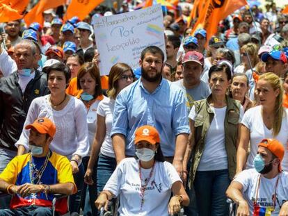 Protesto na Venezuela pede libertação de presos políticos.