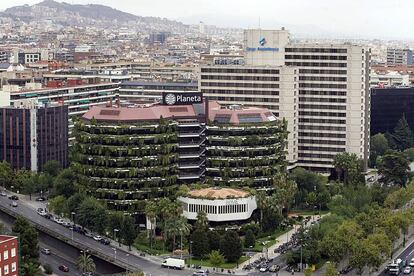 Vista del edificio del Grupo Planeta en la avenida Diagonal de Barcelona.
