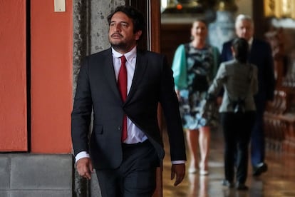 Andrés Manuel López Beltrán, hijo del presidente López Obrador, en Palacio Nacional en septiembre de 2022.