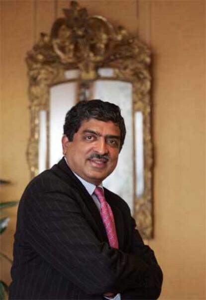 Nandan Nilekani, antes de la entrevista.