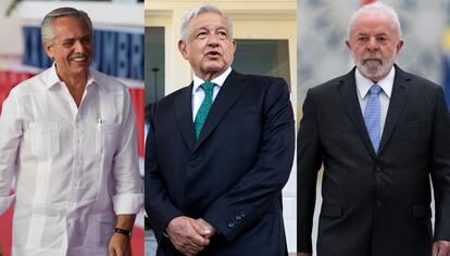 Alberto Fernández, Andrés Manuel López Obrador y Luis Inacio Lula da Silva.