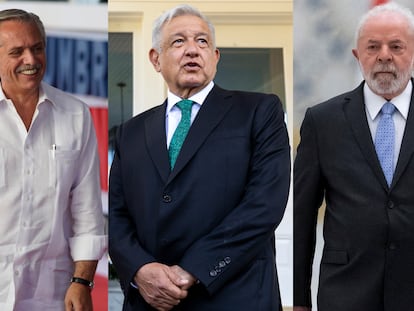 Alberto Fernández, Andrés Manuel López Obrador y Luis Inacio Lula da Silva.