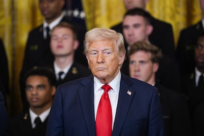 Donald Trump, este martes en un acto en la Casa Blanca.