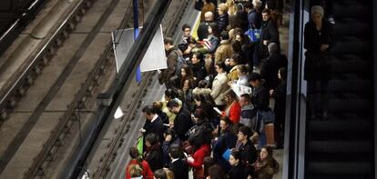 Imagen de la huelga de Metro el pasado marzo.