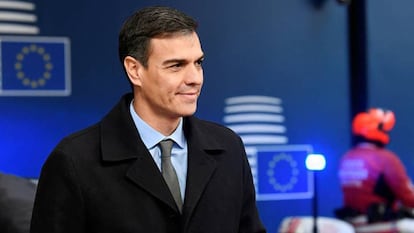 El presidente del Gobierno, Pedro Sánchez, en Bruselas. 