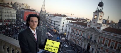 Olmo Gálvez en una azotea cercana a la Puerta del Sol.