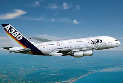 Representación del nuevo modelo A-380, de Airbus.