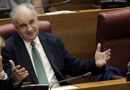 Rafael Blasco in his seat in the Valencia regional assembly. 