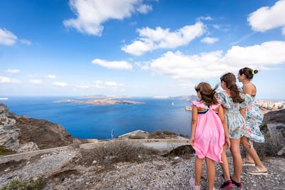 Las vistas desde la caldera de Santorini.