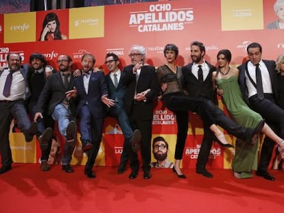 El equipo de 'Ocho apellidos catalanes', en la presentación del filme en Madrid.