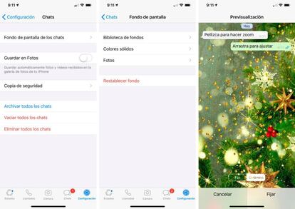 Cómo cambiar los chats de WhatsApp por Navidad.