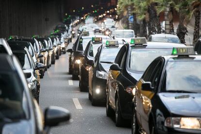 Protesta de taxistas en agosto contra el intrusismo.