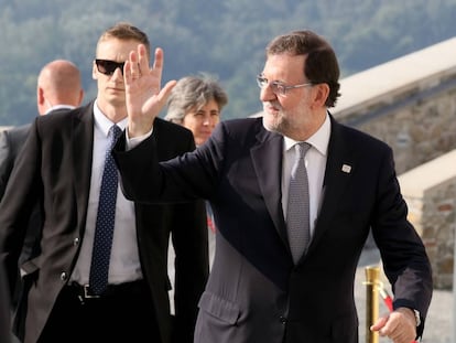 Acting Spanish PM Mariano Rajoy at a EU summit in Bratislava.