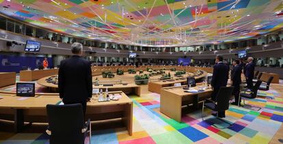 Los jefes de gobierno de la UE, en la cumbre de ayer.